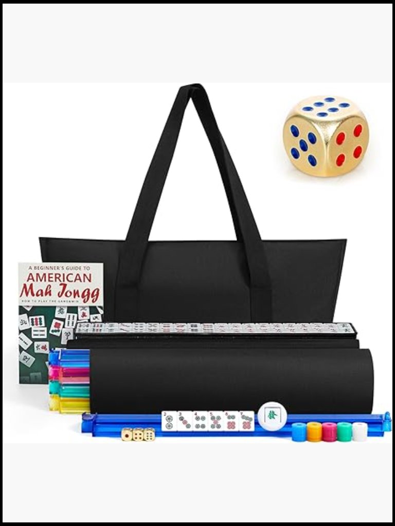 166-Tile American Mahjong Set Complete With Bag Racks Pushers Travel Game